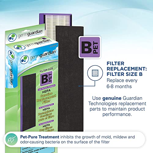 Germ Guardian True Hepa Filter Air Purifier, Uv Light Sanitizer, Eliminates Germs, Filters Allergies,Pets, Pollen, Smoke, Dust, Mold, Odors, Quiet 22 Inch 5-In-1 Airpurifier For Home Ac4300Bptca, 2Pk #TOP4