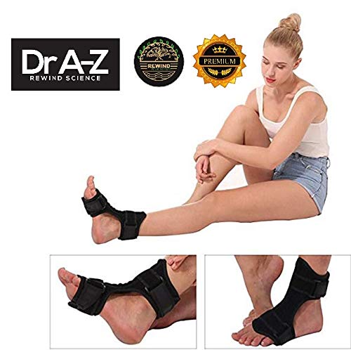 Dr A-Z Dorsal Night Splint Ankle Support Brace Plantar Fasciitis Feet Ankle Brace Arch Support Pain Relief Effective for Heel Arch Foot Pain, Achilles Tendonitis Bonus Alert Card - Thumbnail 6