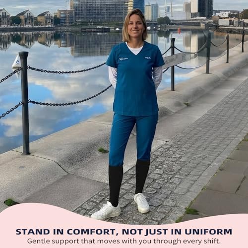 Image of Sooverki Compression Socks for Women & Men 6 Pairs is Best Supportive Knee High Stockings for Circulation, Travel, Nurses