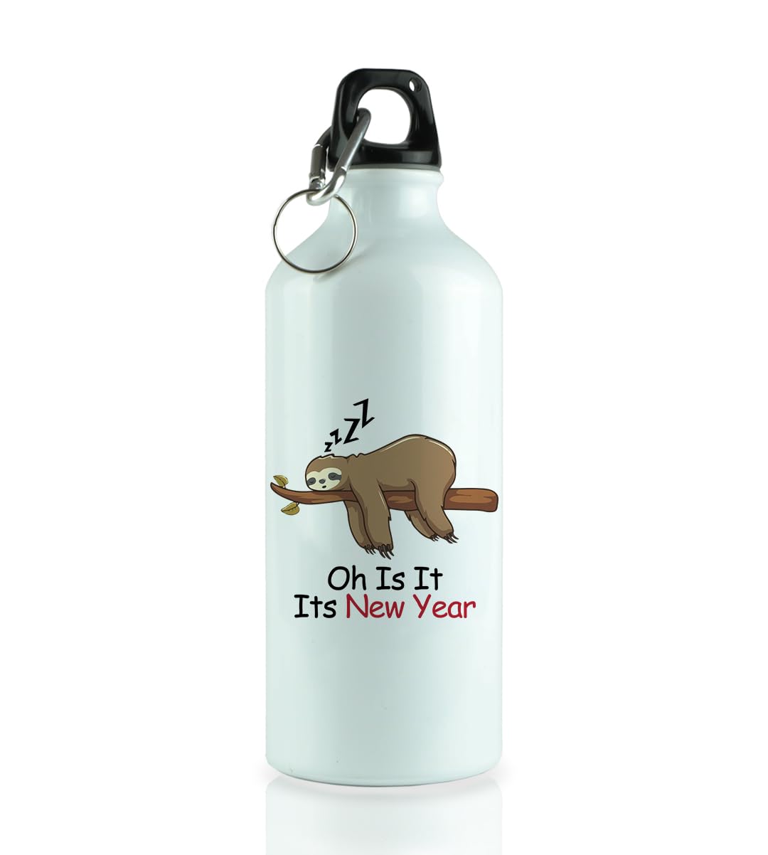 Sloth's New Year, Graphic Printed Sublimated Aluminium Water Bottle-image-19
