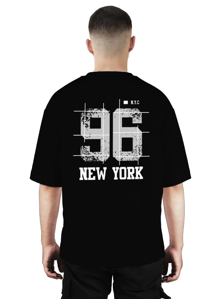 buy that trendz Mens Oversized Tshirt 96 New York Printed Cotton Drop Shoulder Crew Neck Half Sleeve Stylish Tshirt-picture-29