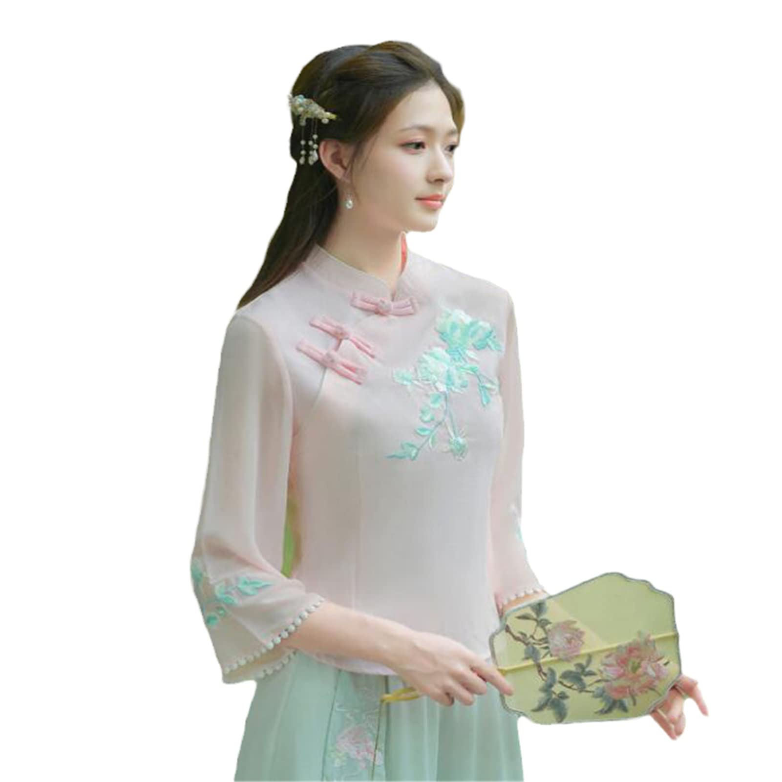 Bawełniany len Cheongsam damski kostium Tang wiosna mieszanka haft splot retro chiński styl Qipao koszule