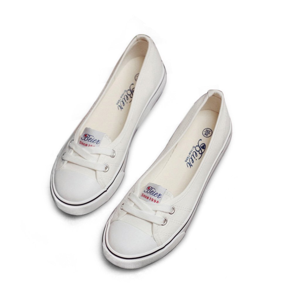 Ballerines à lacets pour femme - Chaussures basses d'été pour les loisirs