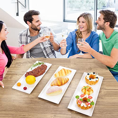 Moretoes BULULUO20230105024 3Pcs White Serving Platters, 14.5 X 6 Inch Serving Trays For Party, Dessert Trays Rectangular Serving Plates thumb #6