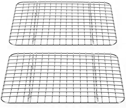 Homikit 2-Pack Small Cooling Racks for Baking, Stainless Steel Wire Oven Rack Fit Sheet Pan, Cake Cookie Rack for Cooking Cooling Roasting, Healthy & Rustproof, Dishwasher Safe, 24.8x19.1x1.5cm
