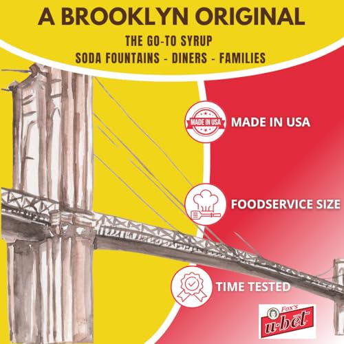 Image of FOX'S U-BET Syrup Bottle, Kosher Certified, Brooklyn Original, Fat Free (Chocolate, 128 Fl Oz)