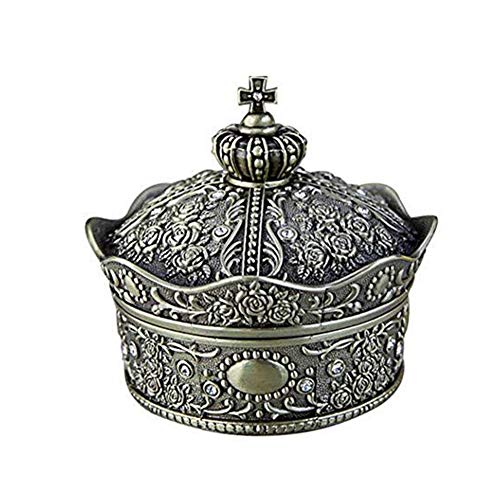 Preisvergleich Produktbild CXJFF kreative Europäische retro schmuckschatulle silber edelmetall zink-legierung krone design schmuck aufbewahrungstasche ring schmuckschatulle Weihnachten geburtstagsgeschenk schatz aufbewahrungsbo