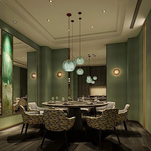 Lámpara colgante de cristal verde para comedores modernos y techos loft 4
