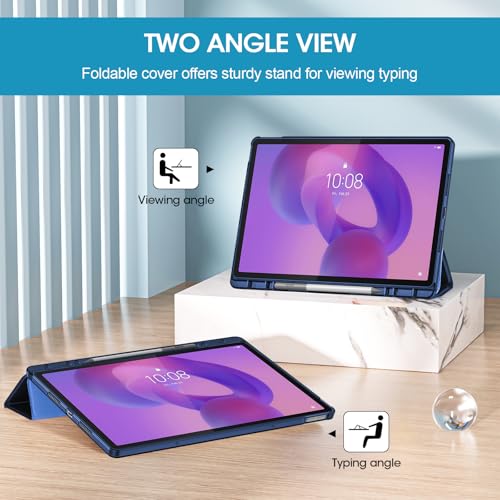 ProCase Smart Case for Lenovo Idea Tab Pro 12.7" 2025 with Pen Holder, Slim Stand Tri-Fold Protective Tablet Cover Translucent Back Case Support Auto Wake/Sleep -Navy by ProCase - Image 3