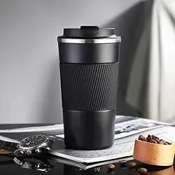 Caneca de café de viagem isolada (340 g), copo de café de aço inoxidável com tampa lacrada à prova de vazamento, copos reutilizáveis para bebidas quentes e frias para acampamento de viagem de