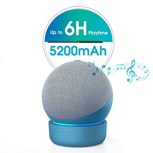 Base de bateria GGMM D4 para Alexa Echo Dot 4ª geração, uso livre Amazon Echo Dot 4 na cozinha, banh