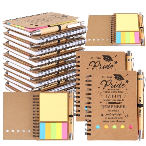 EYNDYN 24 Sets Graduation Inspirational Gifts Bulk Motivational Notebooks Journal with Pens Graduate Mini Notebooks Ballpoint Pen Class of 2026 Gifts for College Students Teacher School Favors