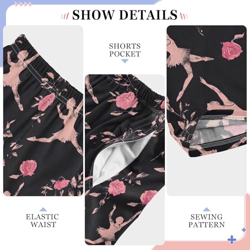Pajama Pants Ballet Ballerina Roses PJ Bottoms Sleepwear Lounge Sleep Pant with Pockets4