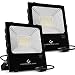 GLORIOUS-LITE 2 Pack 100W LED Flood Light, Outdoor Work Lights, 6500K Daylight White, 8000lm, 120V, IP66 Waterproof Outdoor Floodlight for Garage, Garden, Lawn and Yard