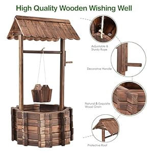Rusticwoodenwishingwellplanteroutdoorwishingwellwithheightadjustablehangingbucketroofflowerplanterwishingwellsrusticfirwoodbucketforgardenyarddecoration45inch Urban Country Home Decor Rustic wooden wishing well planteroutdoor wishing well with height adjustable hanging bucket roof flower planter wishing wells rustic fir wood bucket for garden yard decoration45 inch urban country home decor