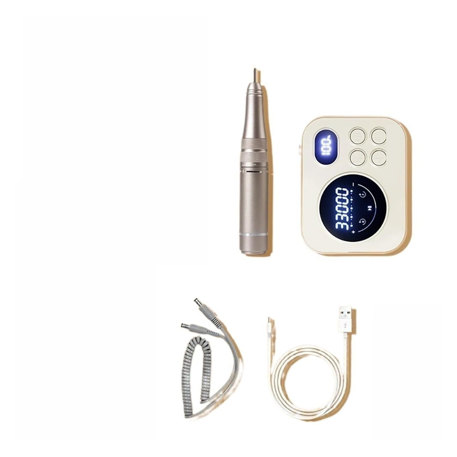 Trapano per unghie, Lucidatura portatile per lime per trapano elettrico per unghie da 35000 giri/min ricaricabile(Silver)