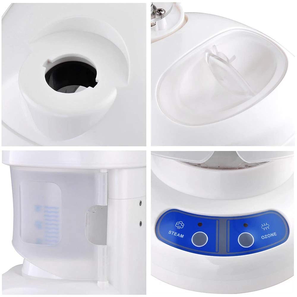 Beltom® Vaporizzatore per Pulizia viso e Cura dei capelli da tavolo multifunzione parrucchieri ed estetiste - Modello completo di Erogatore viso e Casco per capelli