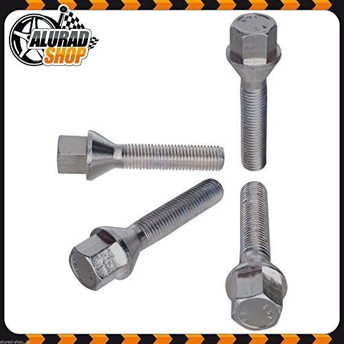 Haskyy 10 Boulons De Roue Boulons De Roue Argent galvanisé Cone Composite Cône M14x1,5 en diverses Longueur de Tube au Choix - 51mm