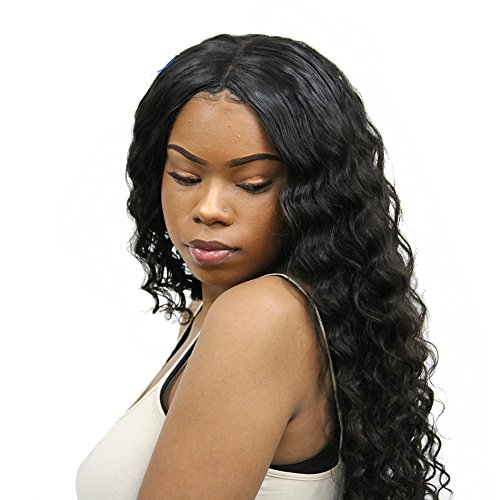 Royalfrist Lace Front Human Hair Wig Brazilian Virgin Remy Hair Wigs for Women Glueless Deep Wave 22inch Long Natural Color 180% Density with Baby Hair