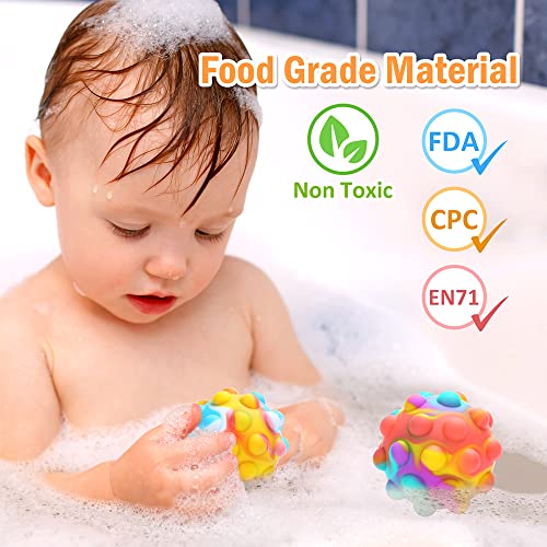 4 Pack Pop Fidget Toys, 3D Silicone Push Bubble Sensory Toys For Kids Teens & Adults, Pop Ball It Fidget Toys, Poppers Its Squeeze Balls Stress Relief Toys, Bpa Free Food Grade Silicone Toddler Toys #TOP1