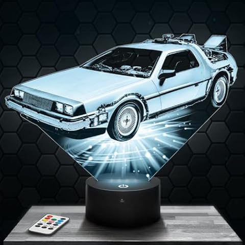 Bedside Lamp, Touch Night Light, B to The Future 3D LED Illusion Lamp, Christmas Birthday Gift Idea for Boys and Girls, Night Light for Children's or Adults' Bedrooms Cover