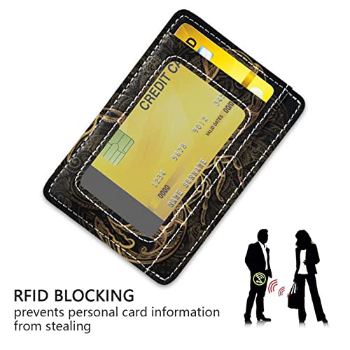 OTVEE Scorpion Tattoo Slim Minimalist Wallet Rfid Blocking Card Wallets PU Leather Front Pocket Wallets3