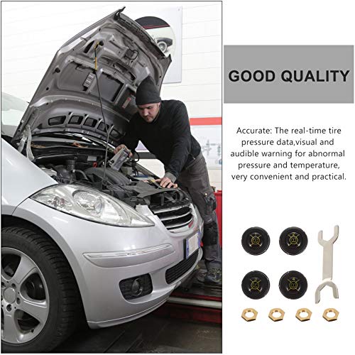 CLISPEED 1 Conjunto de de Monitoramento de Pressão de Pneus Fio Com 4 Sensores Externos de Tampa 1 C