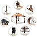 OUTDOOR LIVING SUNTIME 12x12 Outdoor Pop Up Gazebo Canopy with Netting and Solar LED Light for Parties and Outdoor Activities