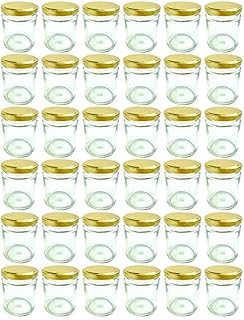 Nutley's 190ml Round Glass Jam Jars with Gold Lids (Pack of 36)
