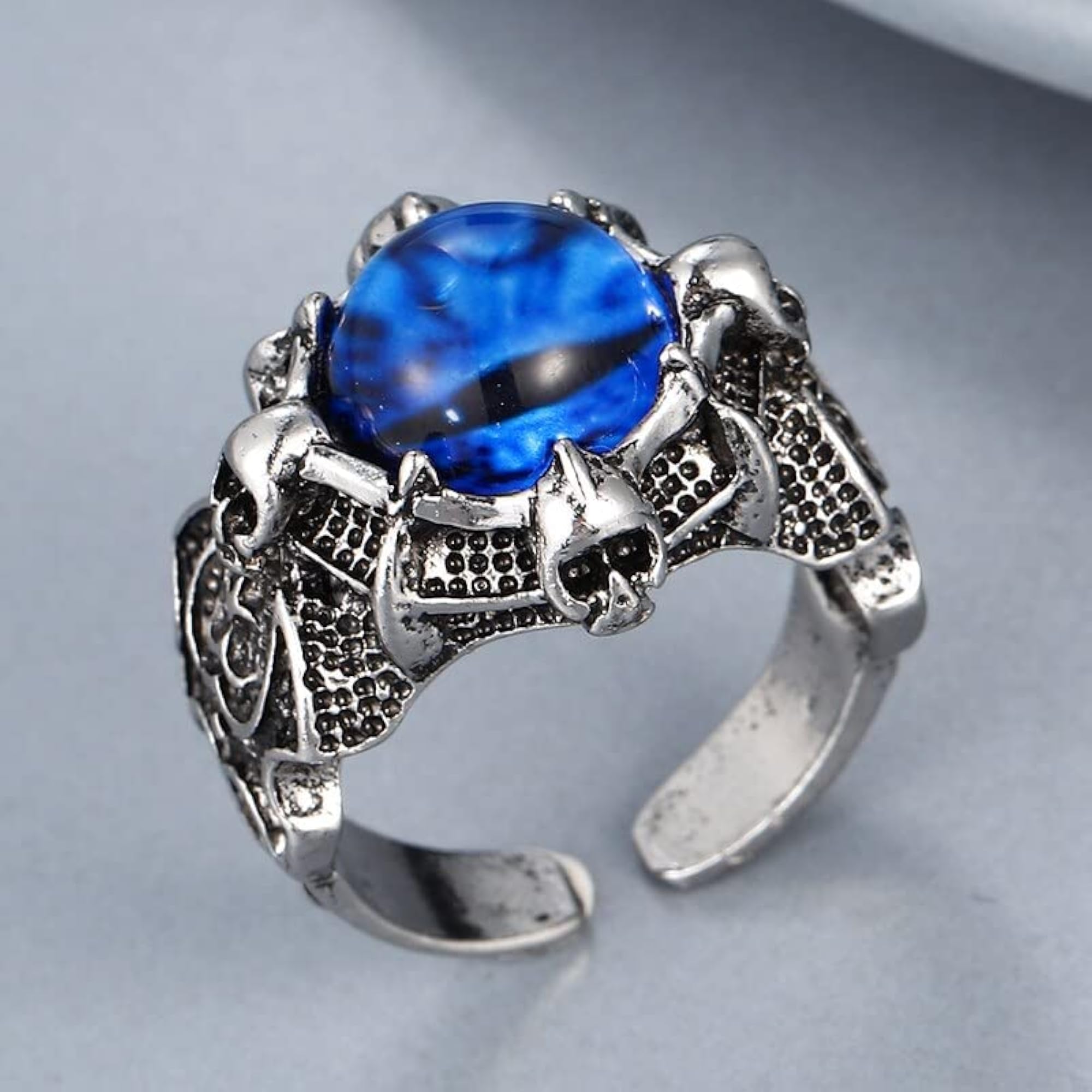 Evil Eye Gothic Dragon Adjustable Ring, Unisex
