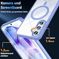 OWKEY Magnetisch für Samsung Galaxy A35 Hülle mit Schutzglas, Blau – Ansicht 7