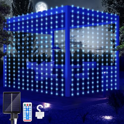 Cortina de luces de cortina 3x3m impermeable: adiós a los enchufes en tu jardín