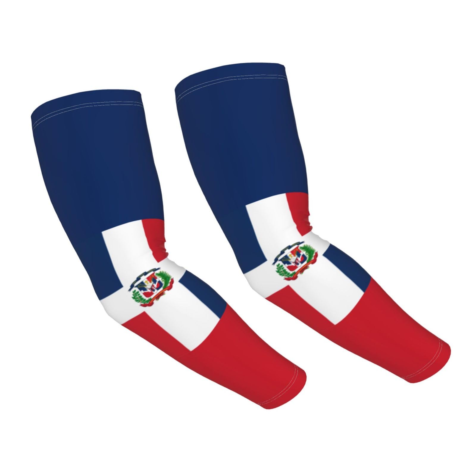 RUAYSNI Dominican Republic Flag Cooling Arm Sleeves Cover Summer Sun Protection Arm Sleeves For Women Men Outdoor Sports Ice Silk Dominican Republic Arm Sleeves For Baseball Cycling Golf Running