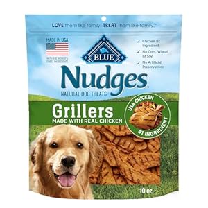 Blue Buffalo Nudges Grillers Natural Dog Treats Made with Real Chicken, Made in the USA, Chicken, 10-oz. Bag