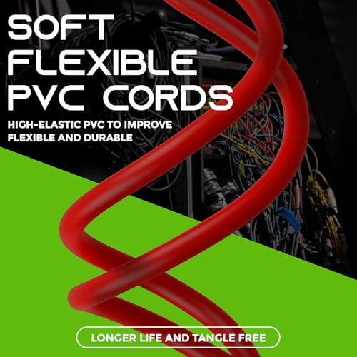 Image of SeCro 6.35mm Guitar Cable Premium 6.35mm Mono Jack 1 /4 inch TS Cable Unbalanced Guitar Patch Cords /Instrument Cable Male to Male with Zinc Alloy Housing. (RED, 49Feet(15Meter))