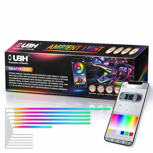 UBH Car Interior Ambient Light 6 in 1 Multi-Color Matrix Interior...