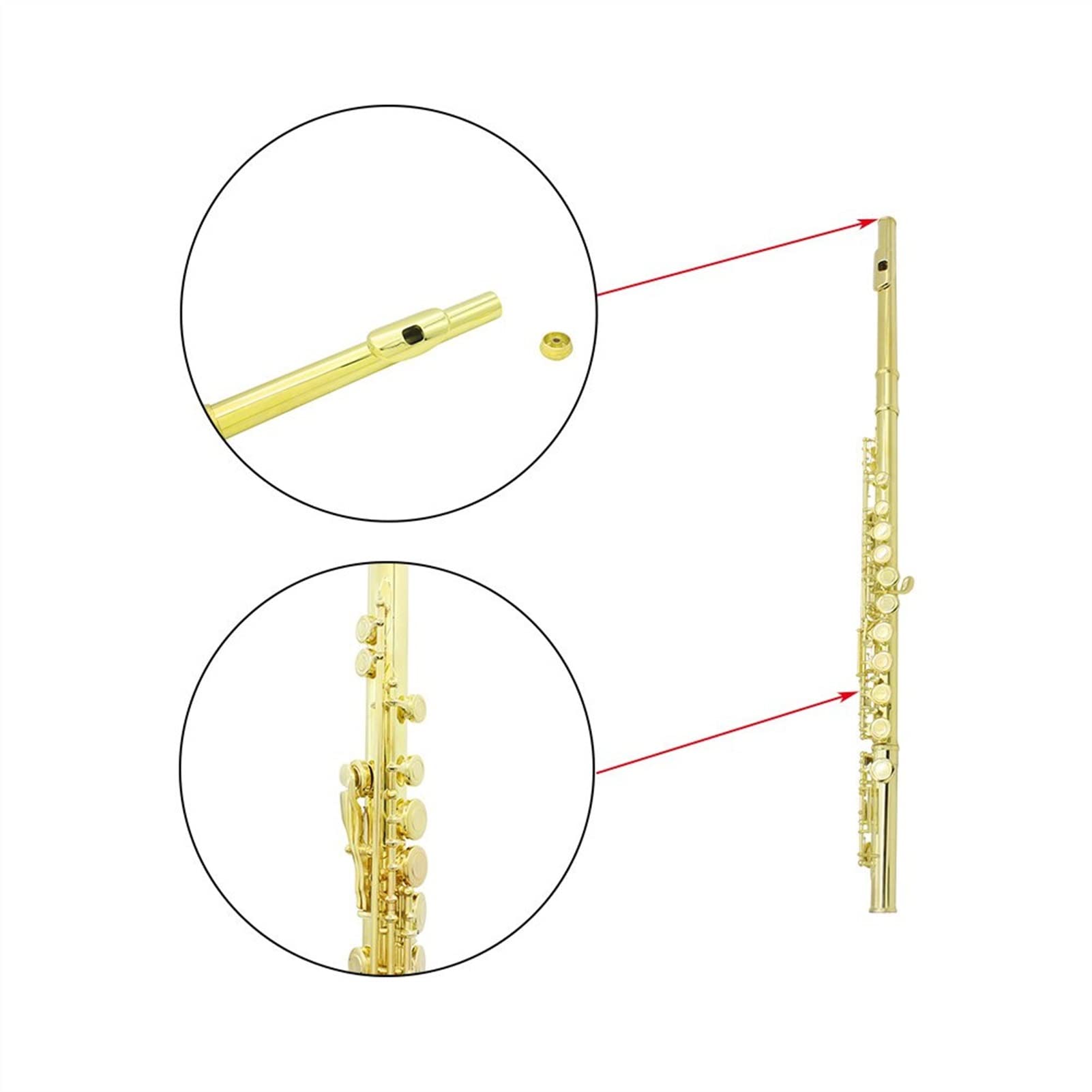 ZUZU 16 Agujeros Abiertos Cerrados C Cruz Transverse Flaute Cupronickel Concierto Instrumento De Flauta con Teclas E Caja De Cuero Accesorios Kit Flauta