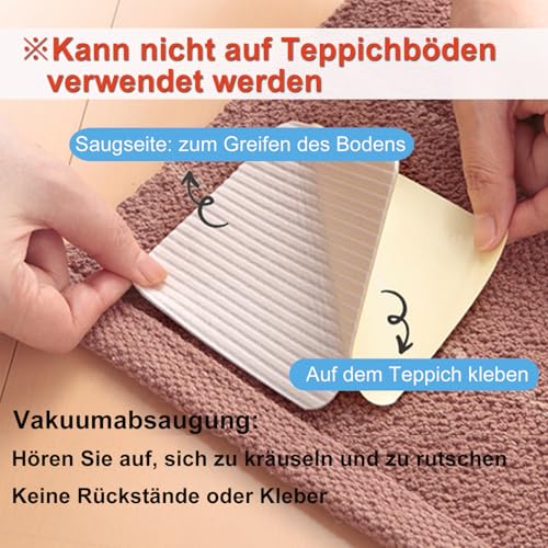 FuKuEn Teppich Antirutschunterlage Waschbar Teppichgreifer für Teppiche Vacuum Tech Teppichstopper Antirutschmatte für Hartholzböden rutschfest Teppichstopper 10cmx10cm 8 Stück