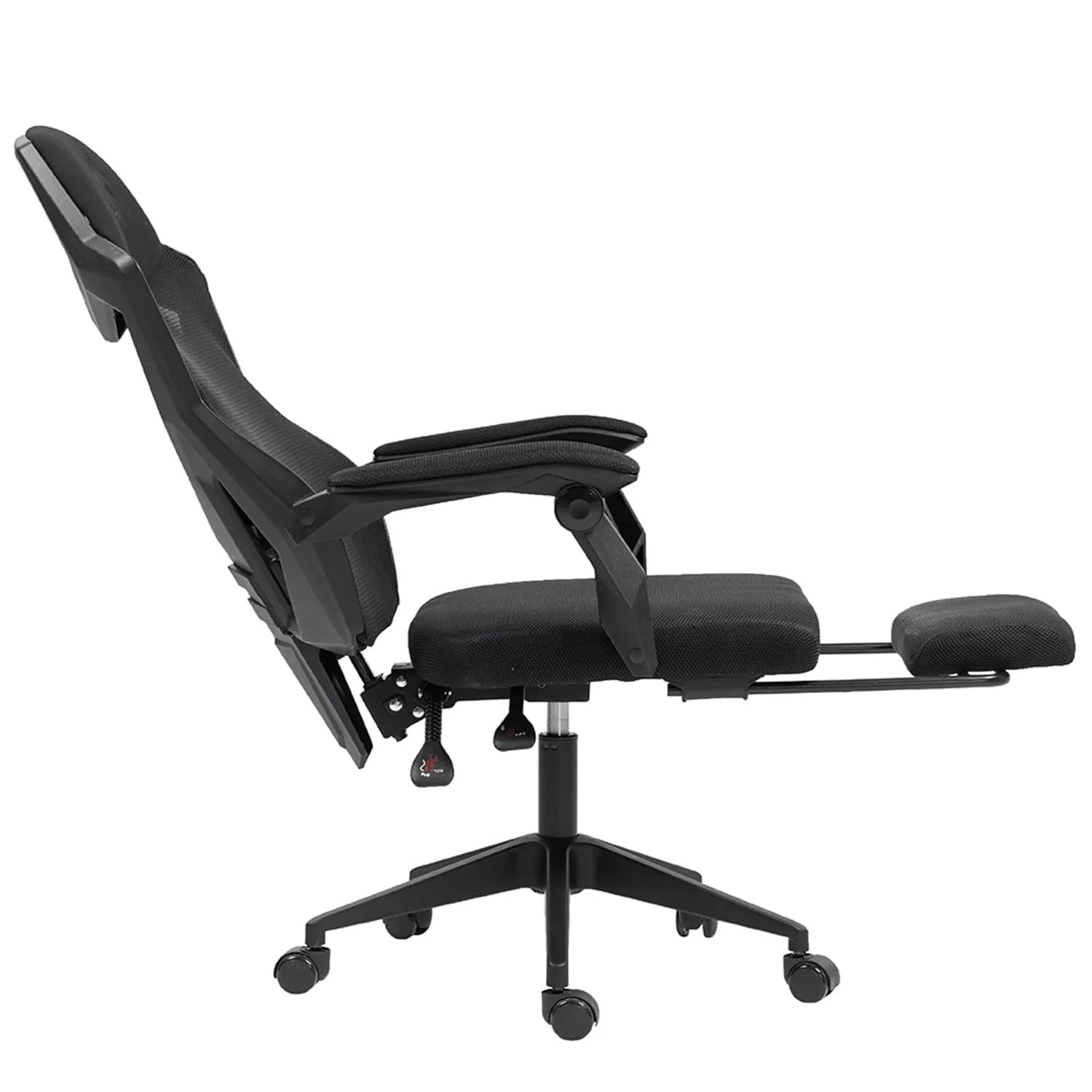DUPI Silla Gaming Gravity | Ergonómica | Giratorio 360º | Respaldo Lumbar de Malla | Reposacabezas | Reposabrazos | Reposapies | Negro