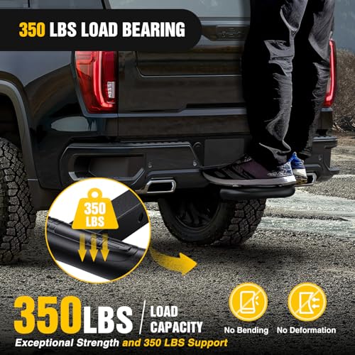 Image of Nilight Tow Hitch Step for 2 Inch Receiver Heavy Duty Steel Universal Rear Bumper Guard 350lbs Capacity Wide Non Slip Trailer Hitch Step Bar with 5 /8 inch Pin Clip Fits Pickup Truck SUV Van