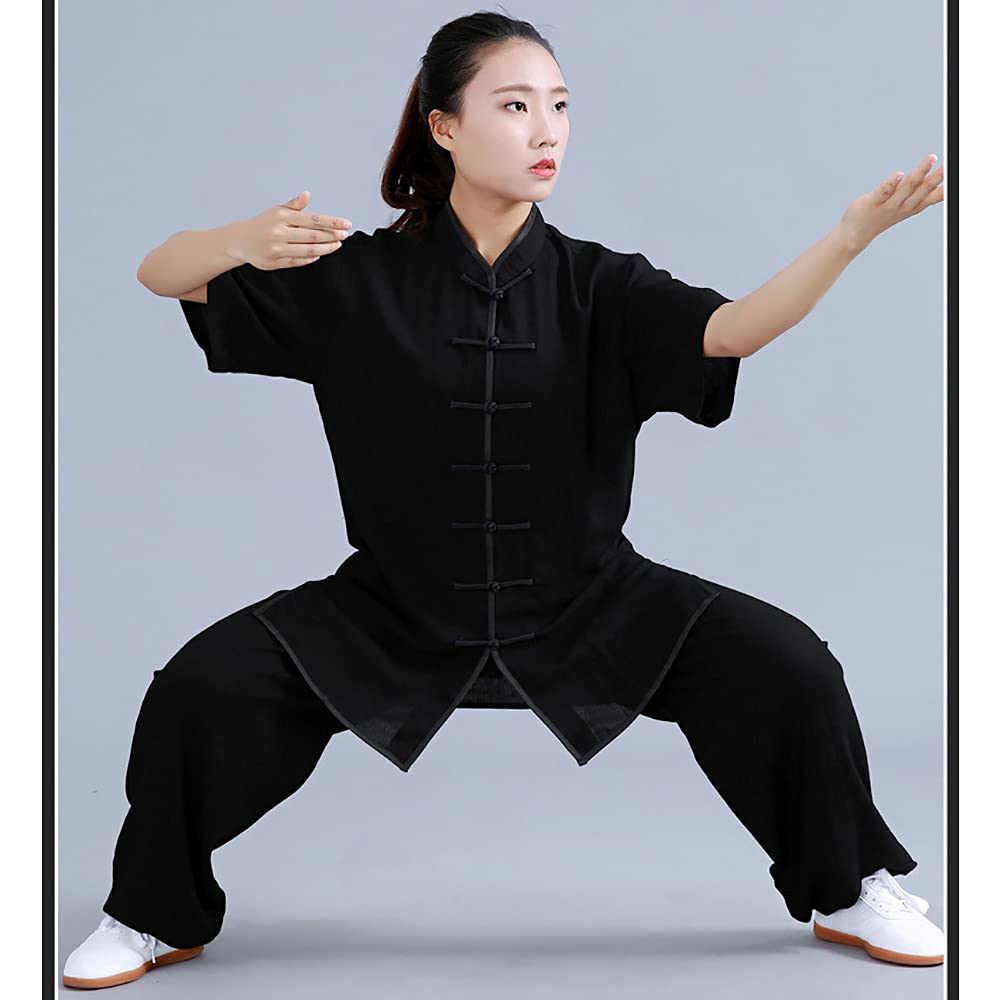 2 Pièces Tenue de Tai Chi légère Manches Courtes pour Homme et Femme Été