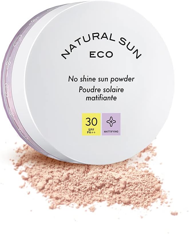 The Face Shop Naturalsun Eco No Shine Sun Powder| Unisex Sunscreen with SPF 30, PA ++| Mattifying, sweat resistant powder for advanced sun protection| Suitable for all skin types, ideal for sensitive and acne prone skin, 13gm