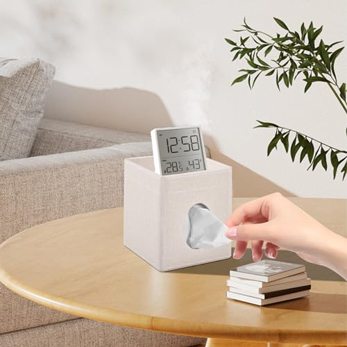 XNONE Tissue Box Cover with Storage Tray Square Tissue Box Holder PU Leather Facial Tissues Organizer Tray for Bathroom Vanity Bedroom Office Car,Stylish Napkin Caddy Decorative Organizer,Beige - Cosy Home Interiors XNONE Tissue Box Cover with Storage Tray Square Tissue Box Holder PU Leather Facial Tissues Organizer Tray for Bathroom Vanity Bedroom Office Car,Stylish Napkin Caddy Decorative Organizer,Beige - Image 5