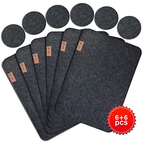 Lexella Placemats for Dining Table Set of 6 Place Mats and 6 Coasters