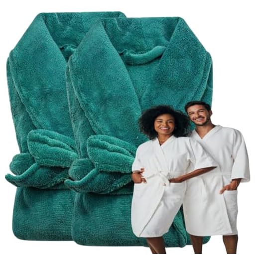 2 Roupões Microfibra Adulto Extra Macio Unissex - Verde - Único