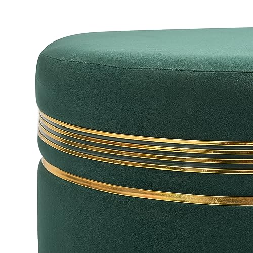 Image of NACIA Wooden Ottoman Stool for Living Room, Ottoman pouffes for Sitting, Puffy Chair Bench for Home Decor, Ottoman & Stools, Footrest Pouf Foot Stool for Office Room Decor, (16 inchx16 inchx17 inch, Green)