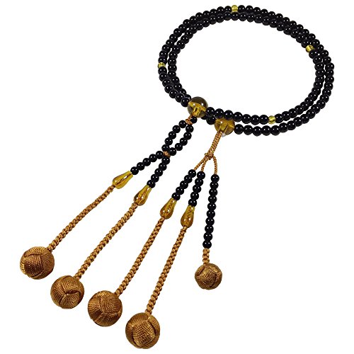 UMT Buddhist Prayer Beads Nichiren juzu Senior Plastic Agate PC Amber and Golden Brown Woven Balls