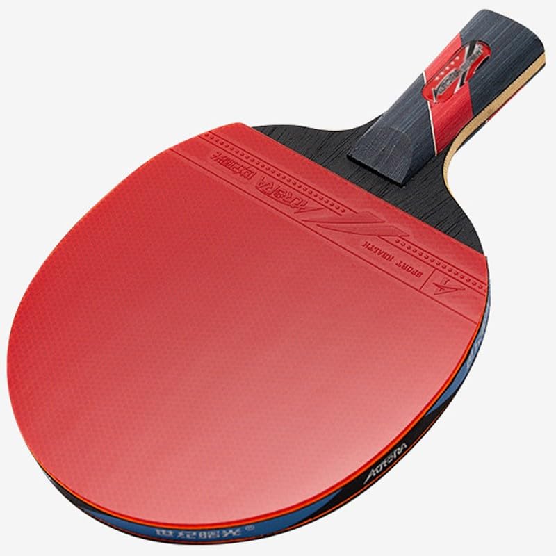 ZWJYNOUEU Chinese Ping Pong Paddle with Carrying Case, 5-Star Table Tennis Racket, Professional Table Tennis Paddle, Fast Speed and More Spin(Color:Short Handle)