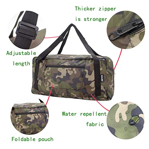 Image of HOLYLUCK Foldable Travel Duffel Bag For Women & Men Luggage Great for Gym (jungle camo)
