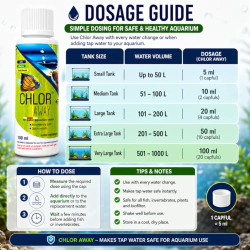 Image of Aquatic Remedies Chlor Away Aquarium Fish Tank Water Chlorine Remover Water Conditioner (100ML)
